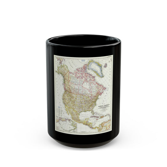 North America (1952) (Map) Black Coffee Mug-15oz-The Sticker Space