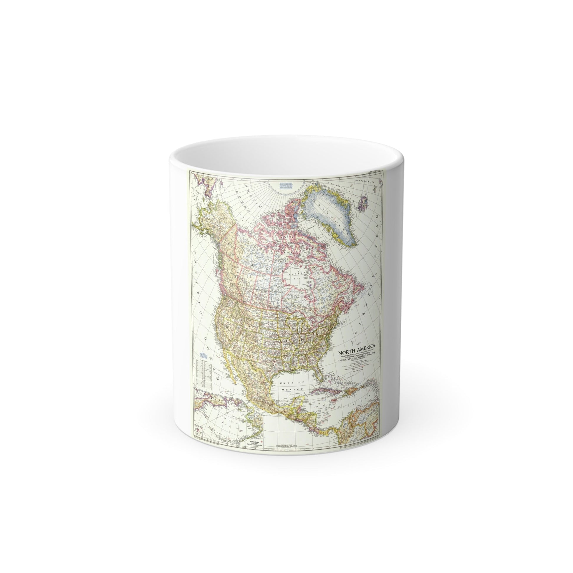 North America (1952) (Map) Color Changing Mug 11oz-11oz-The Sticker Space