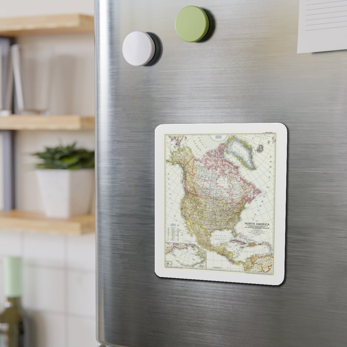 North America (1952) (Map) Refrigerator Magnet-The Sticker Space