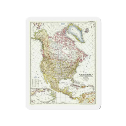 North America (1952) (Map) Refrigerator Magnet 3 Inch - The Sticker Space