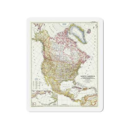 North America (1952) (Map) Refrigerator Magnet-3" x 3"-The Sticker Space