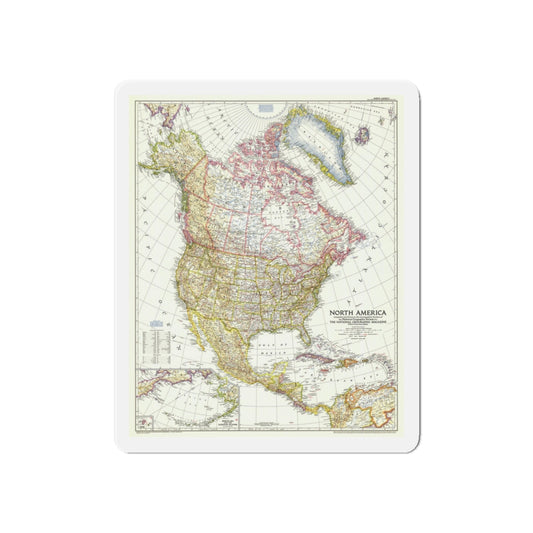 North America (1952) (Map) Refrigerator Magnet-6 × 6"-The Sticker Space