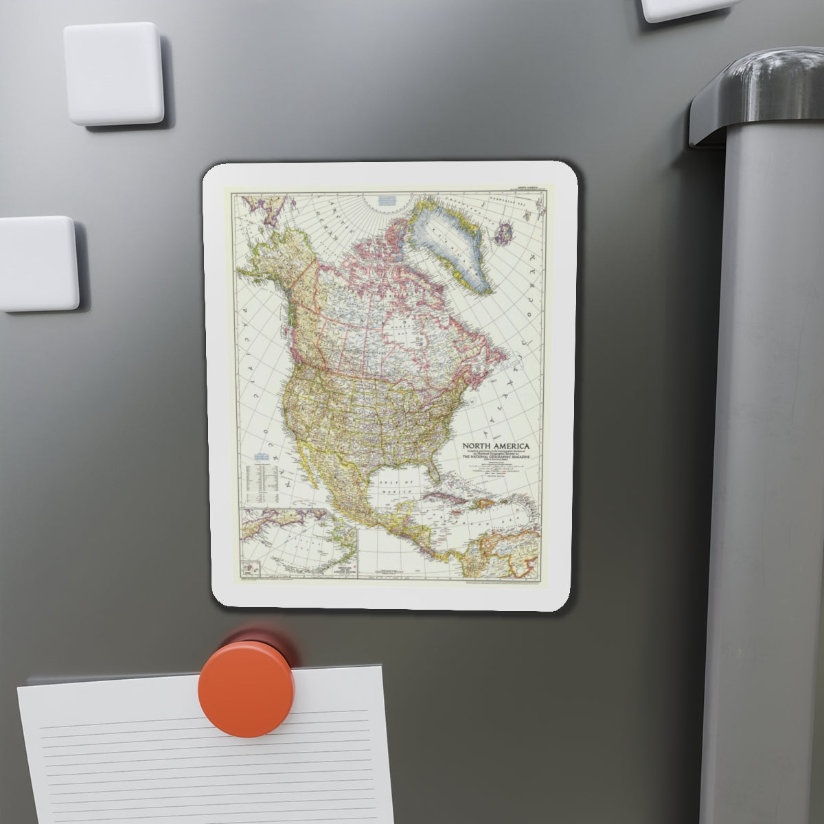 North America (1952) (Map) Refrigerator Magnet-The Sticker Space