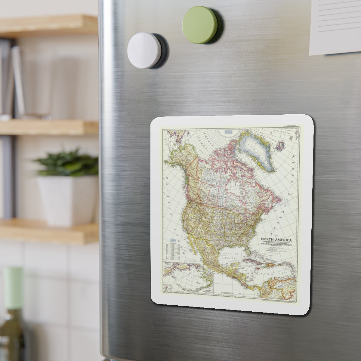 North America (1952) (Map) Refrigerator Magnet-The Sticker Space