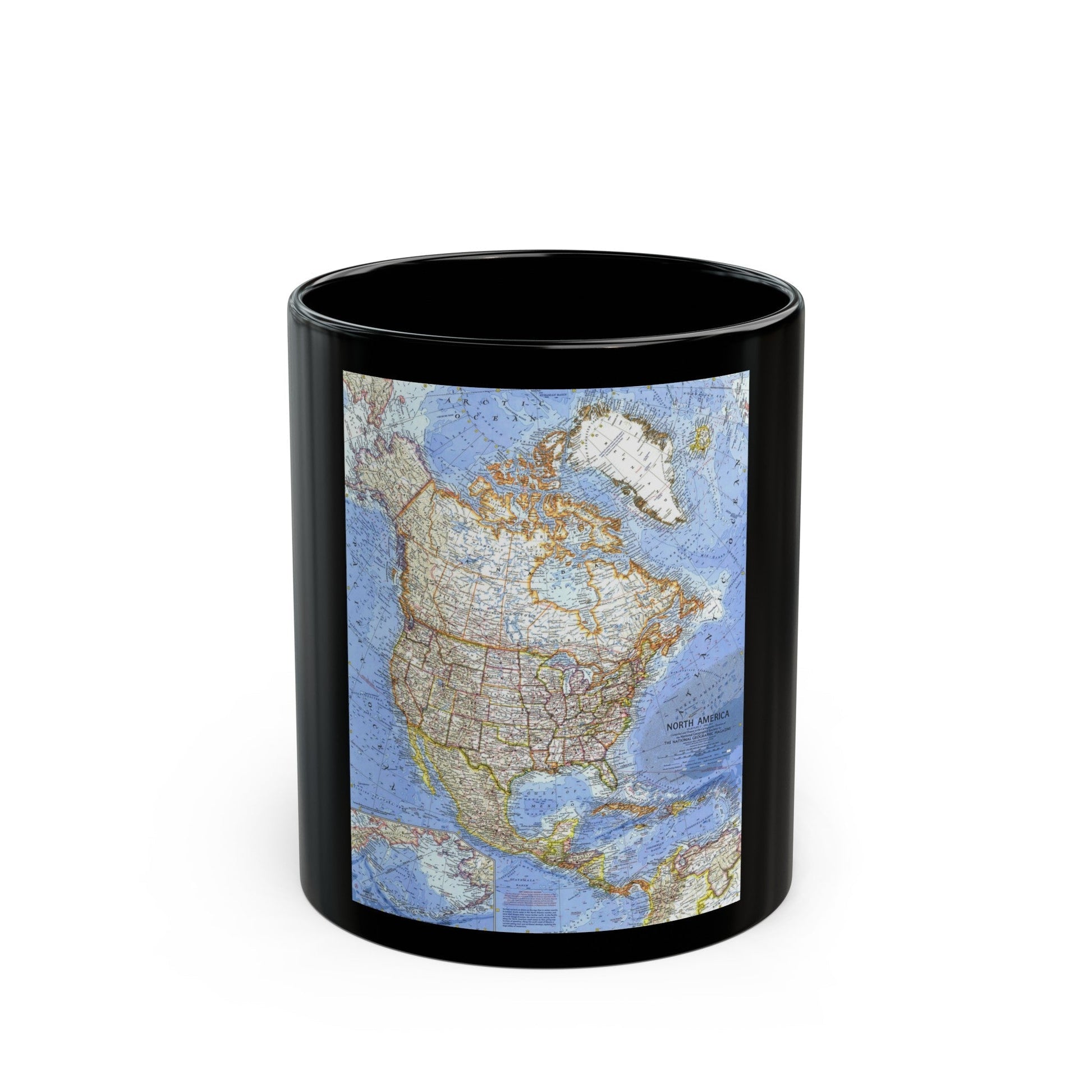 North America (1964) (Map) Black Coffee Mug-11oz-The Sticker Space