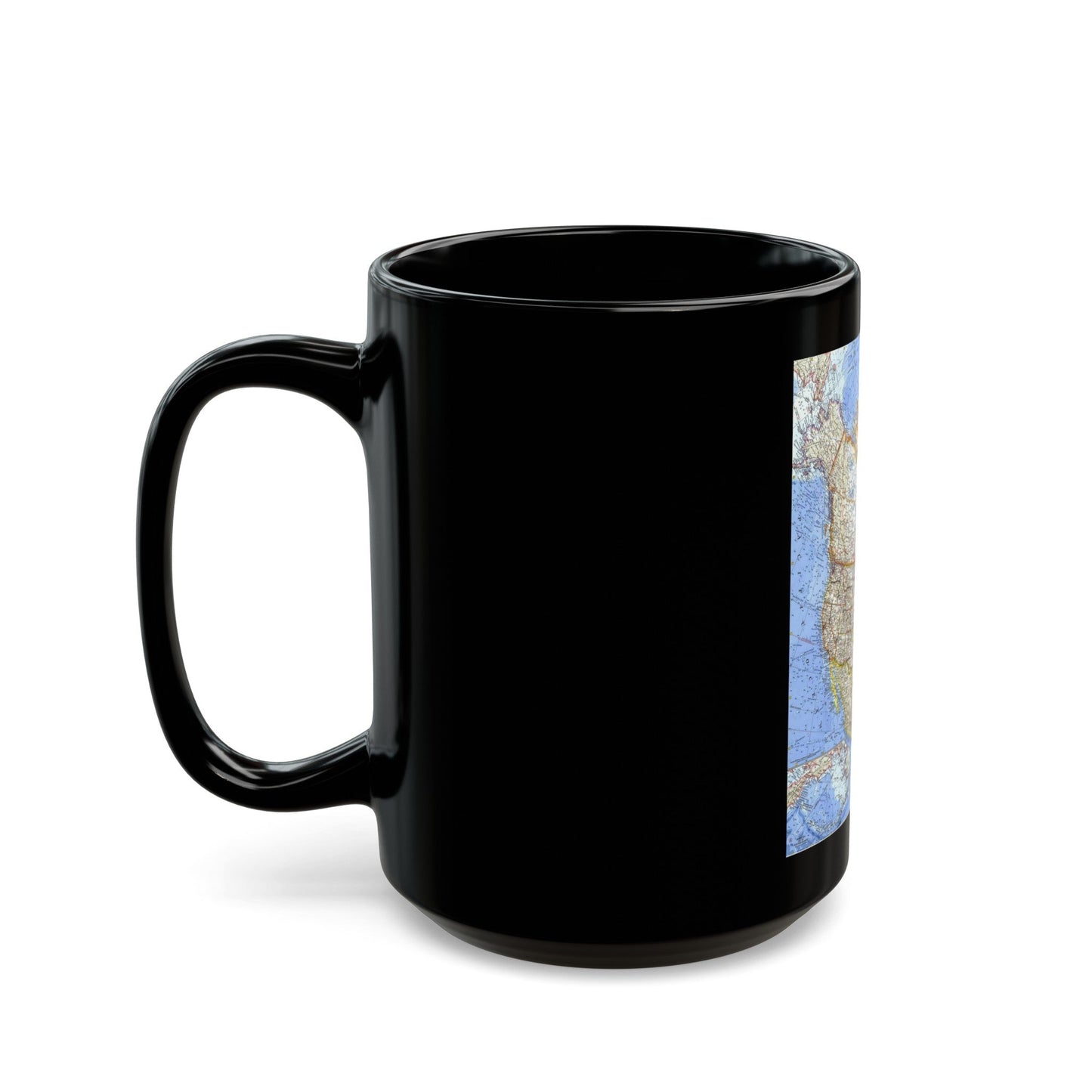 North America (1964) (Map) Black Coffee Mug-The Sticker Space