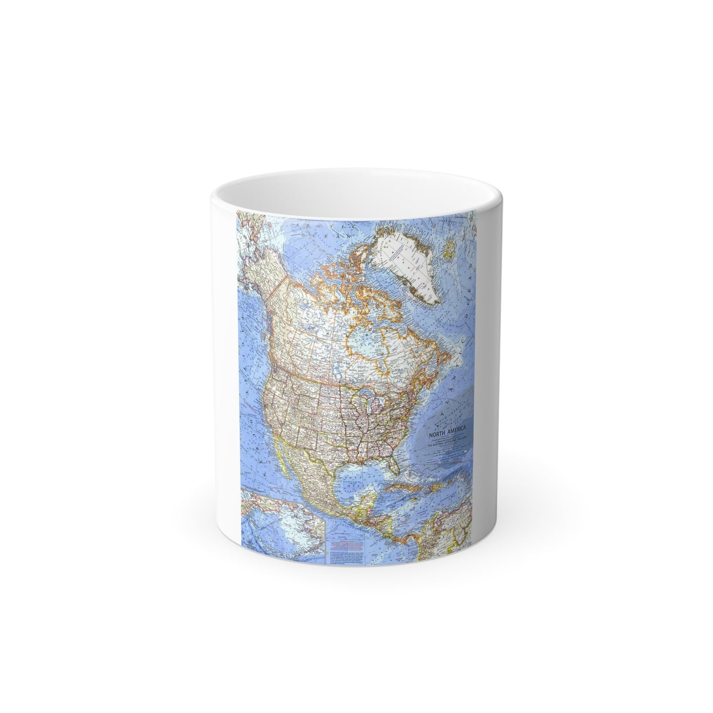 North America (1964) (Map) Color Changing Mug 11oz-11oz-The Sticker Space