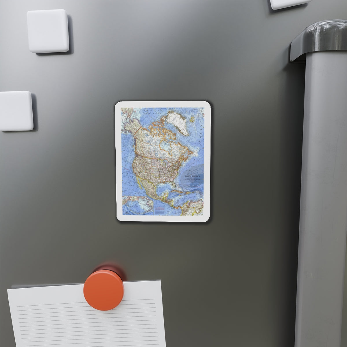 North America (1964) (Map) Refrigerator Magnet-The Sticker Space