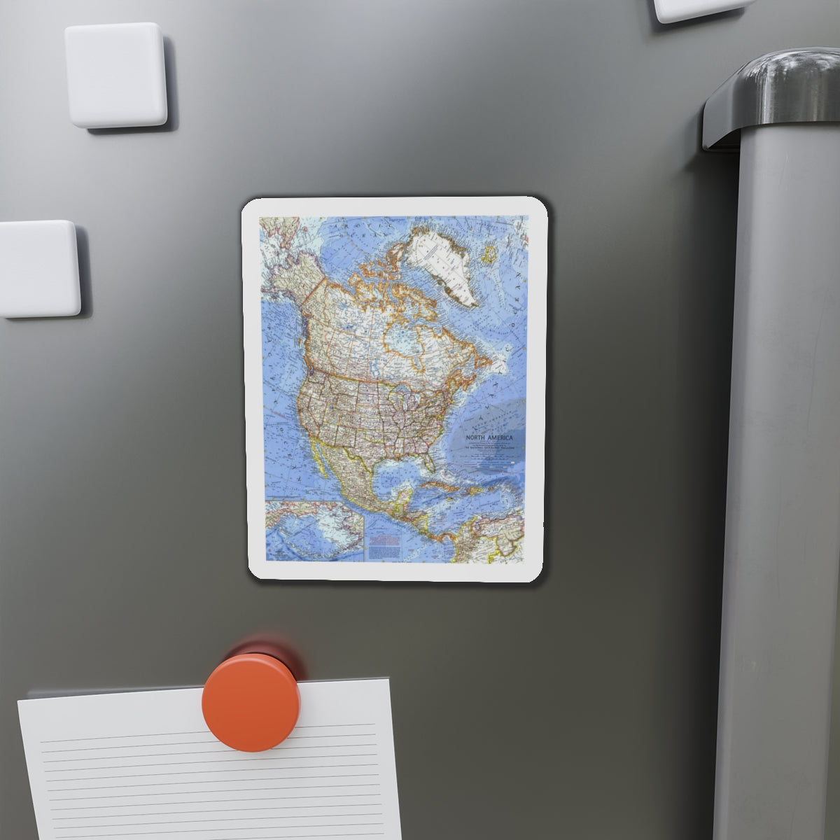 North America (1964) (Map) Refrigerator Magnet-The Sticker Space