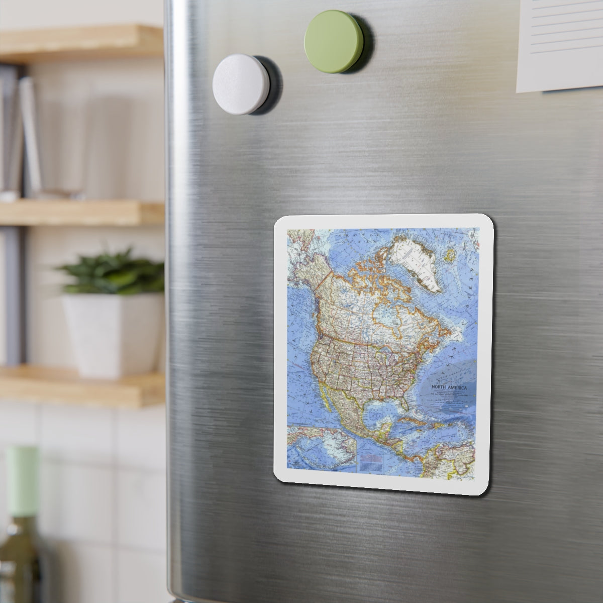 North America (1964) (Map) Refrigerator Magnet-The Sticker Space