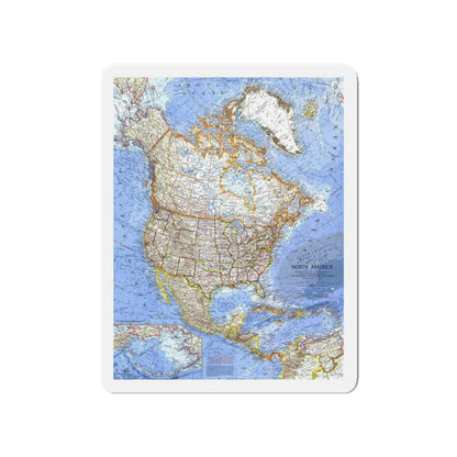 North America (1964) (Map) Refrigerator Magnet-4" x 4"-The Sticker Space