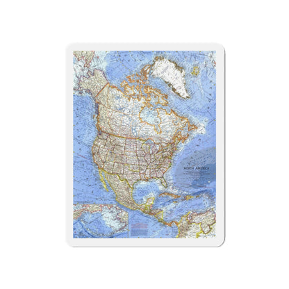 North America (1964) (Map) Refrigerator Magnet-5" x 5"-The Sticker Space