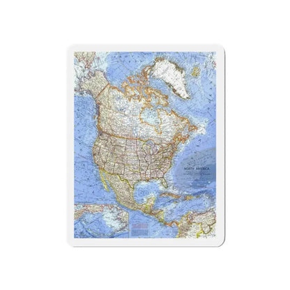 North America (1964) (Map) Refrigerator Magnet 6 Inch - The Sticker Space