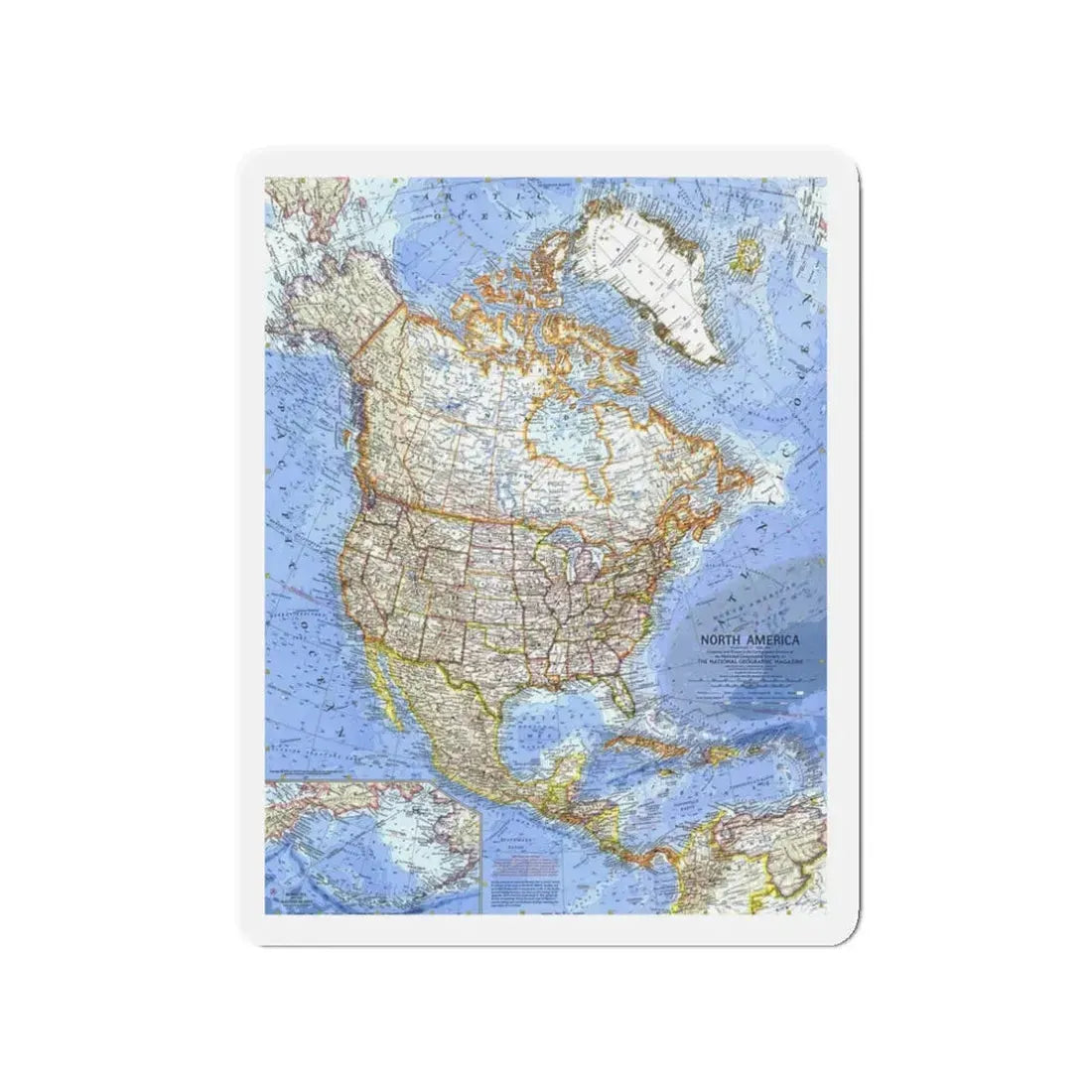 North America (1964) (Map) Refrigerator Magnet - The Sticker Space