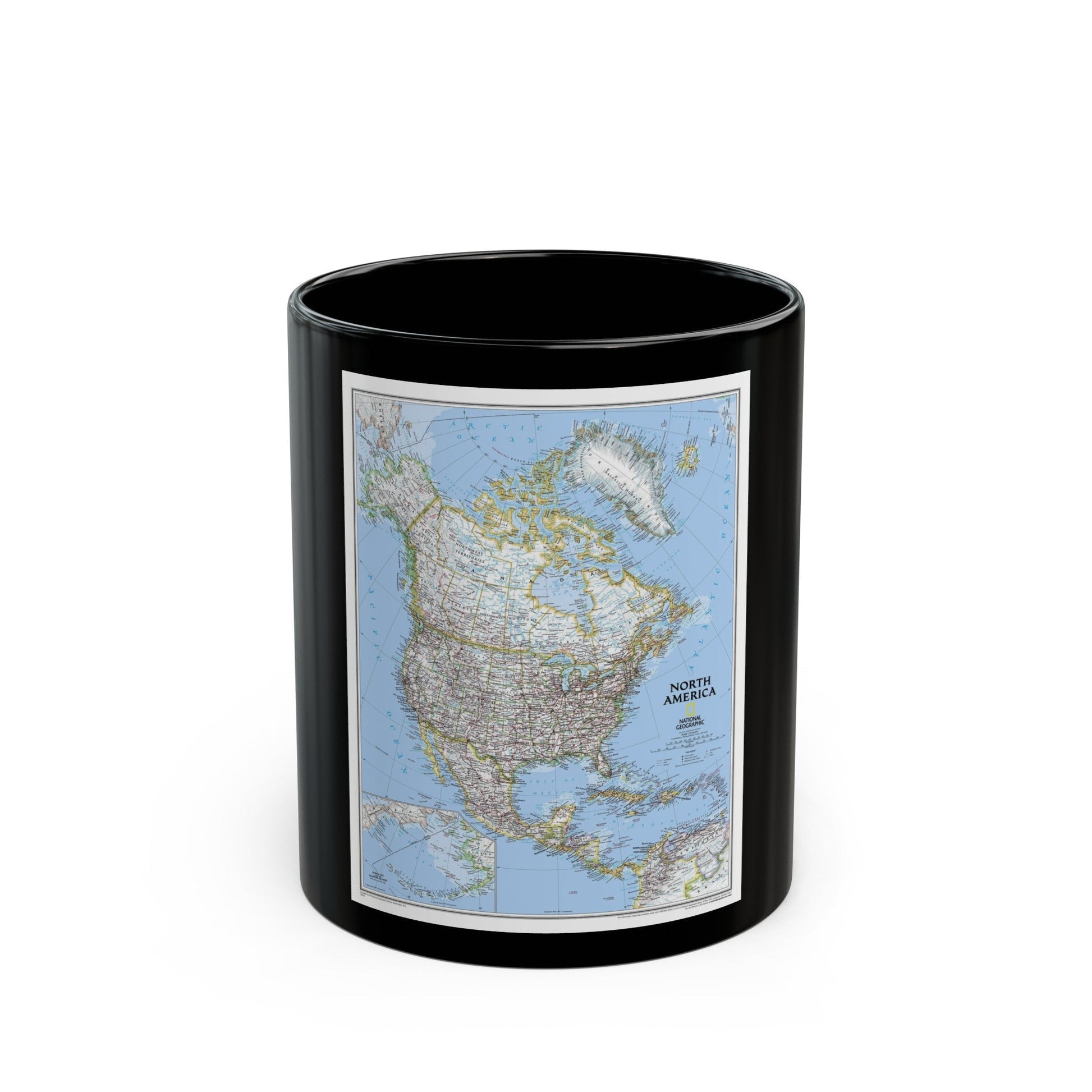 North America (2005) (Map) Black Coffee Mug-11oz-The Sticker Space