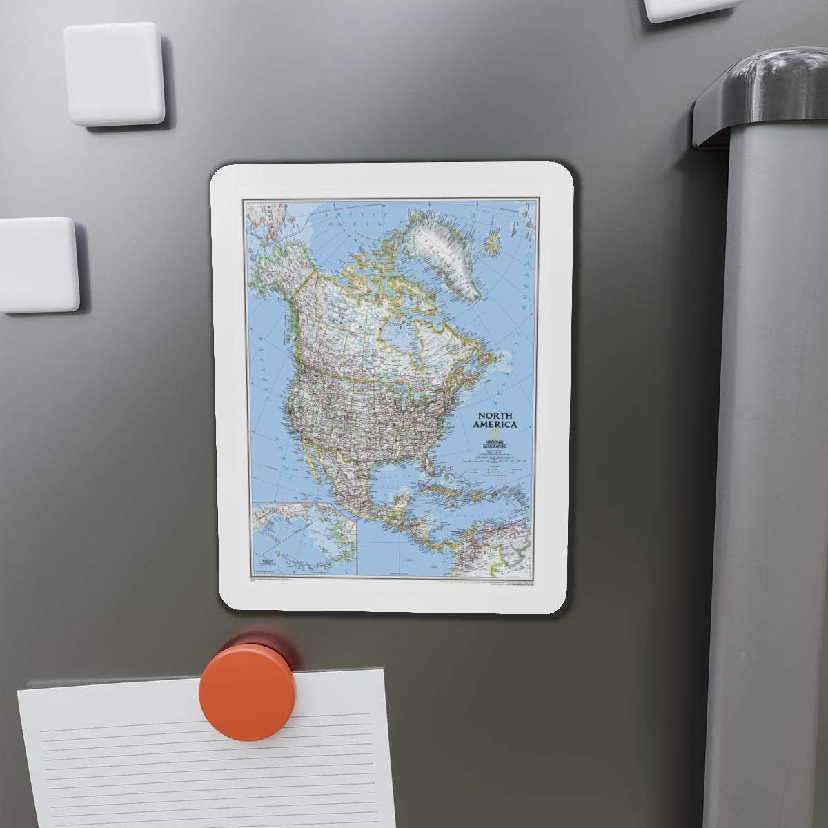 North America (2005) (Map) Refrigerator Magnet-The Sticker Space