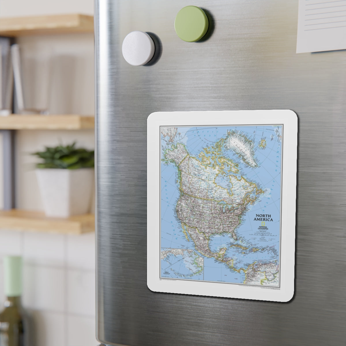 North America (2005) (Map) Refrigerator Magnet-The Sticker Space