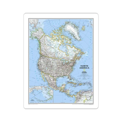 North America (2005) (Map) STICKER Vinyl Kiss-Cut Decal 2 Inch White - The Sticker Space