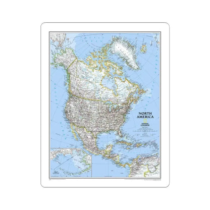 North America (2005) (Map) STICKER Vinyl Kiss-Cut Decal 4 Inch White - The Sticker Space