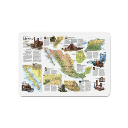 North America - A Traveller's Map of Mexico (1994) (Map) Refrigerator Magnet 4 Inch - The Sticker Space