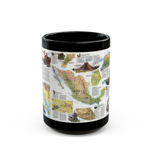 North America - A Traveller's Map of Mexico (1994) (Map) Black Coffee Mug-15oz-The Sticker Space