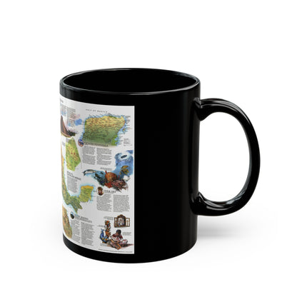 North America - A Traveller's Map of Mexico (1994) (Map) Black Coffee Mug-The Sticker Space