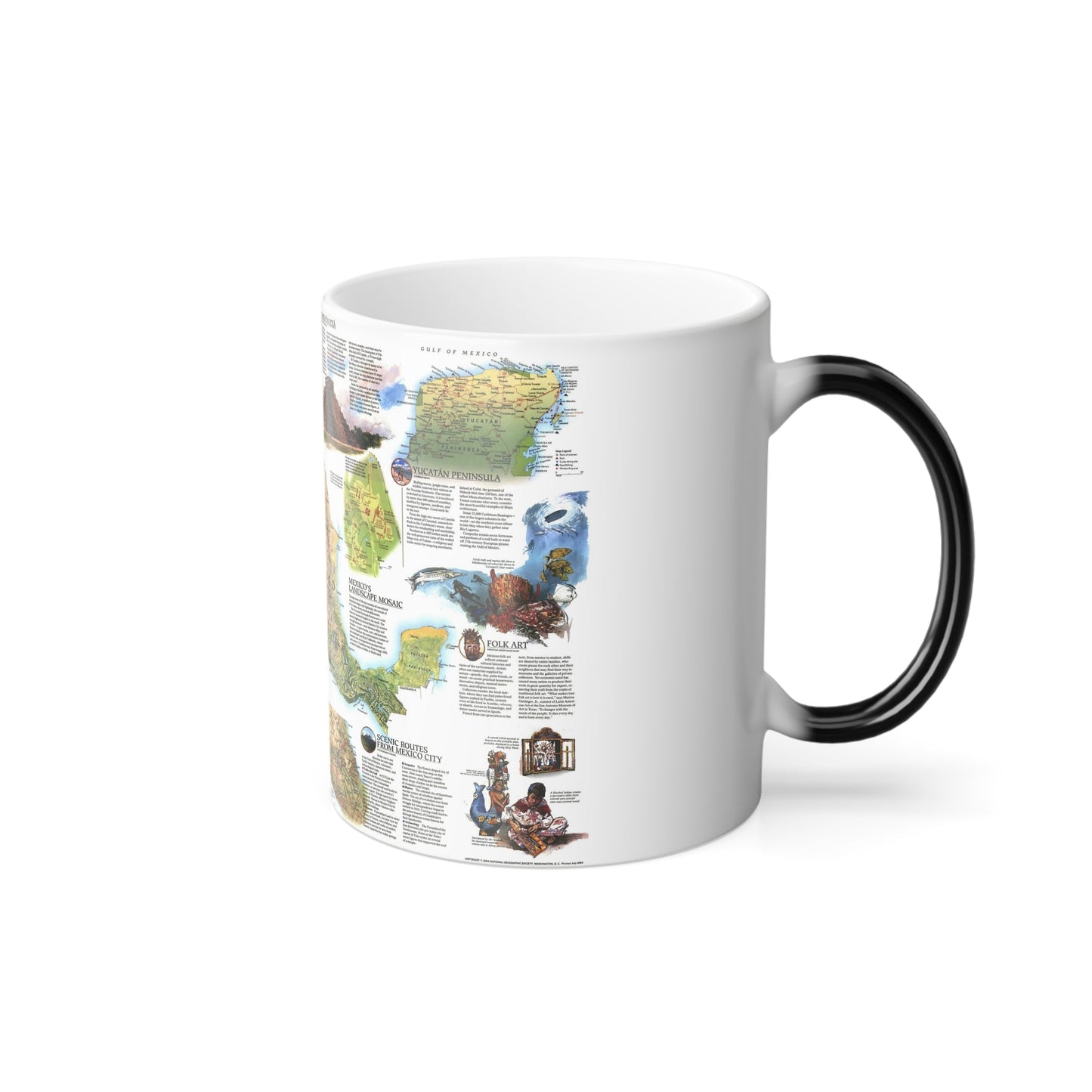 North America - A Traveller's Map of Mexico (1994) (Map) Color Changing Mug 11oz-11oz-The Sticker Space