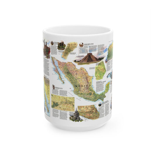 North America - A Traveller's Map of Mexico (1994) (Map) White Coffee Mug-15oz-The Sticker Space