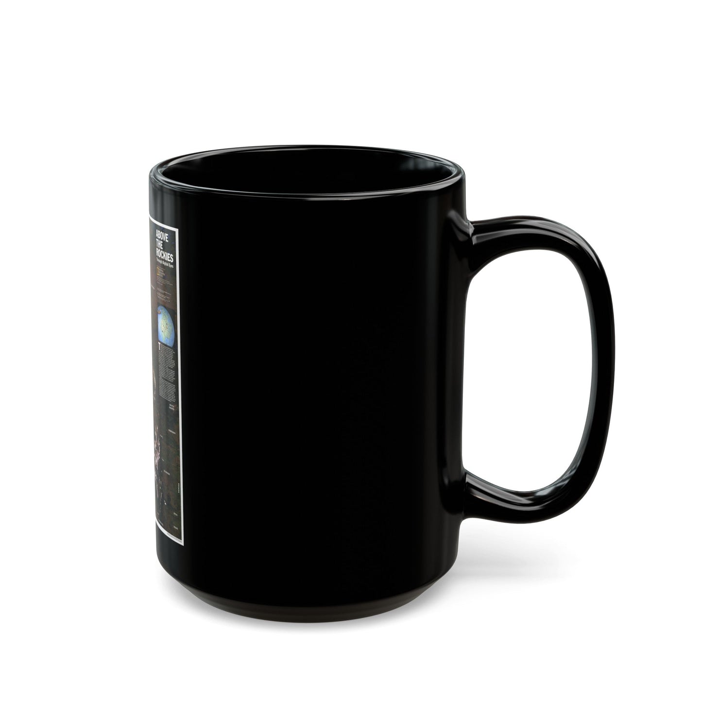 North America - Above the Rockies Through Digital Eyes (1995) (Map) Black Coffee Mug-The Sticker Space