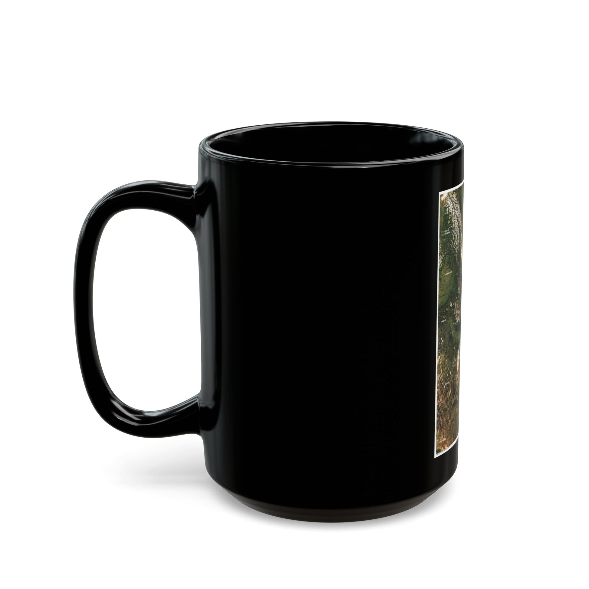 North America - Above the Rockies Through Digital Eyes (1995) (Map) Black Coffee Mug-The Sticker Space