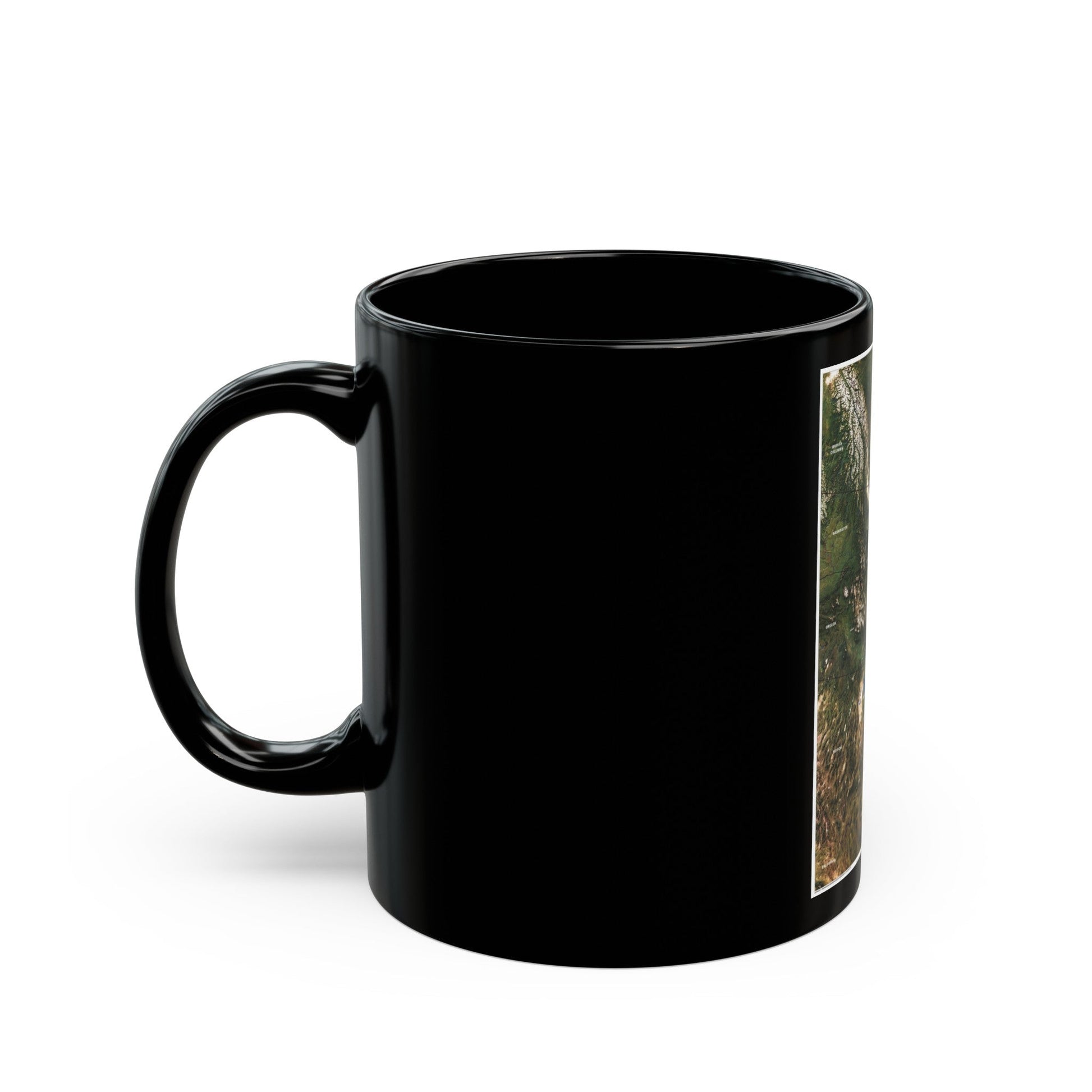 North America - Above the Rockies Through Digital Eyes (1995) (Map) Black Coffee Mug-The Sticker Space