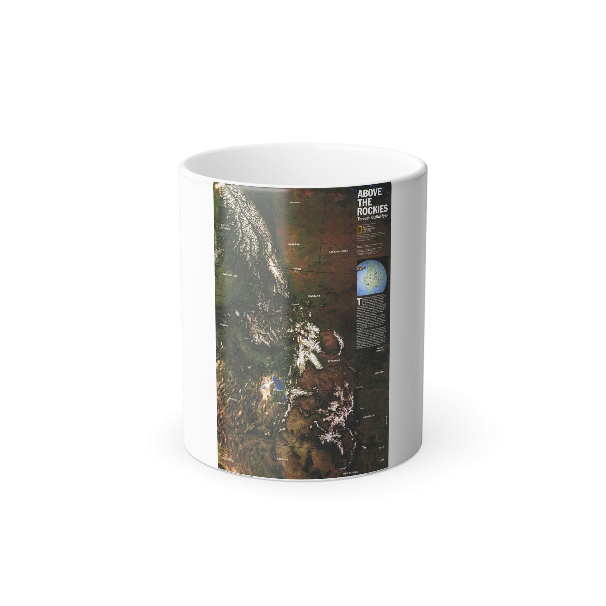 North America - Above the Rockies Through Digital Eyes (1995) (Map) Color Changing Mug 11oz-11oz-The Sticker Space