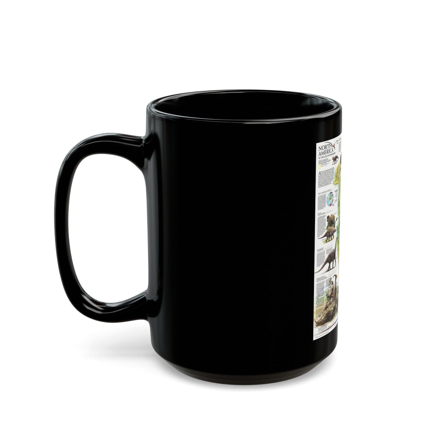 North America - Age of Dinosaurs (1993) (Map) Black Coffee Mug-The Sticker Space