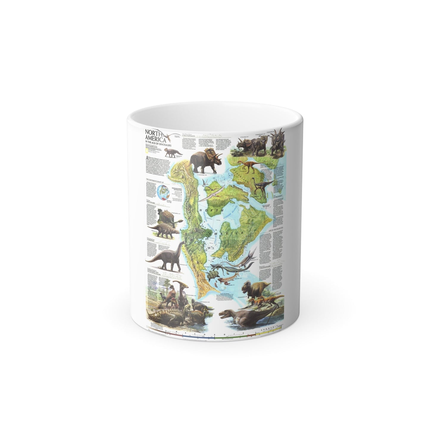 North America - Age of Dinosaurs (1993) (Map) Color Changing Mug 11oz-11oz-The Sticker Space