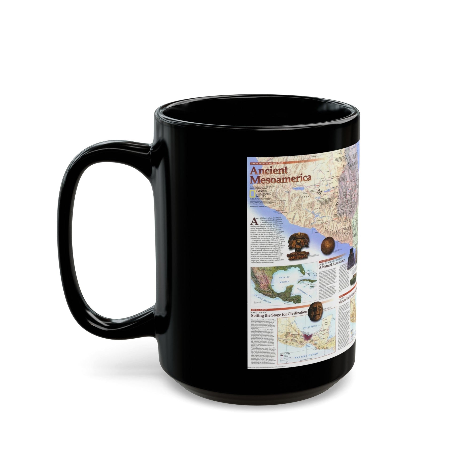 North America - Ancient Mesoamerica (1997) (Map) Black Coffee Mug-The Sticker Space