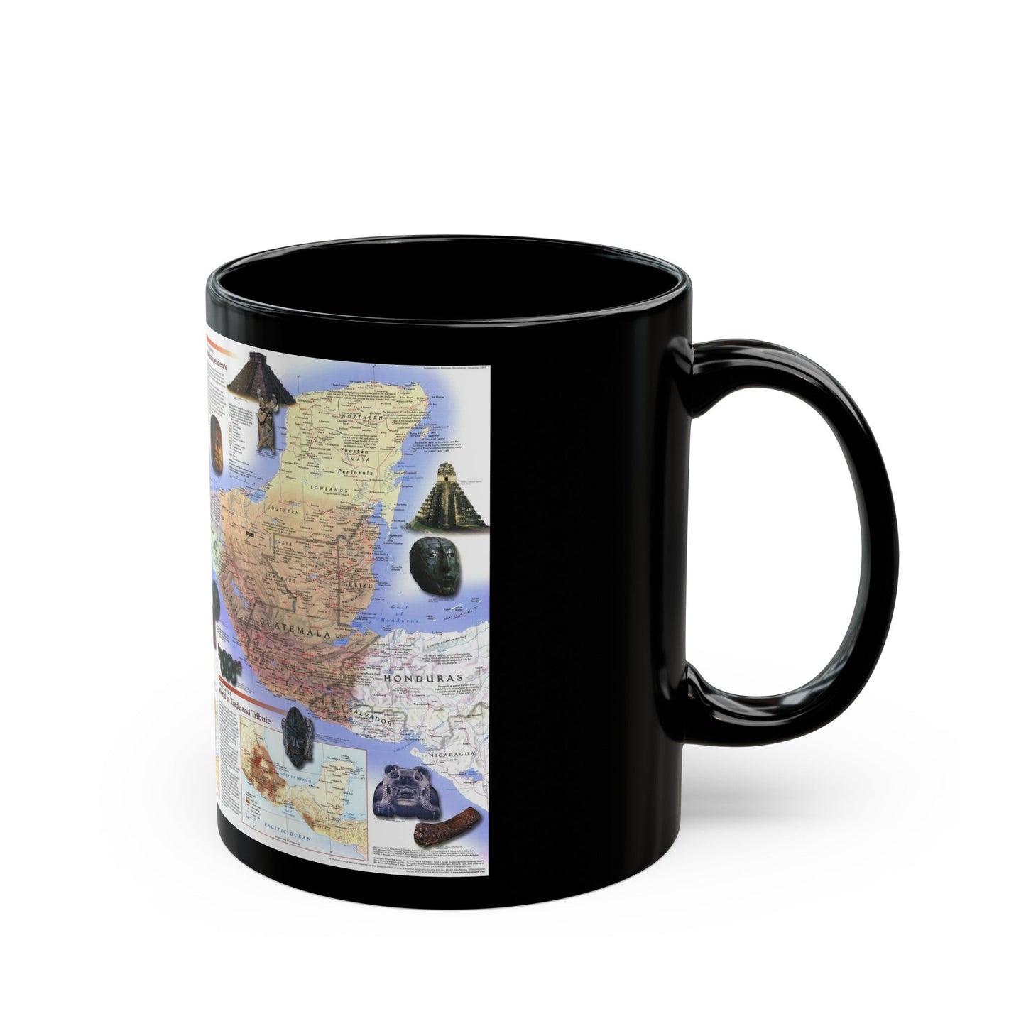 North America - Ancient Mesoamerica (1997) (Map) Black Coffee Mug-The Sticker Space