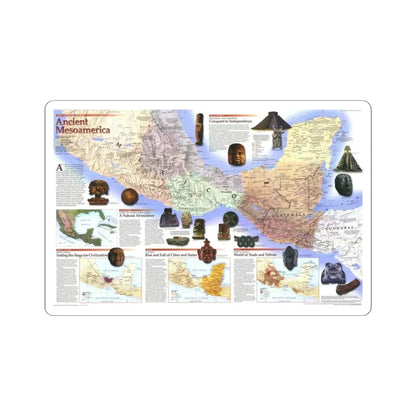 North America - Ancient Mesoamerica (1997) (Map) STICKER Vinyl Kiss-Cut Decal 3 Inch White - The Sticker Space