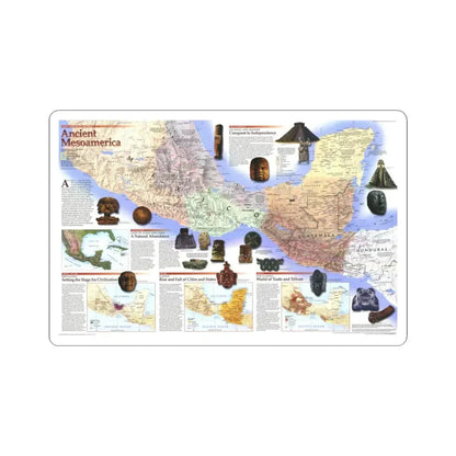 North America - Ancient Mesoamerica (1997) (Map) STICKER Vinyl Kiss-Cut Decal 6 Inch White - The Sticker Space