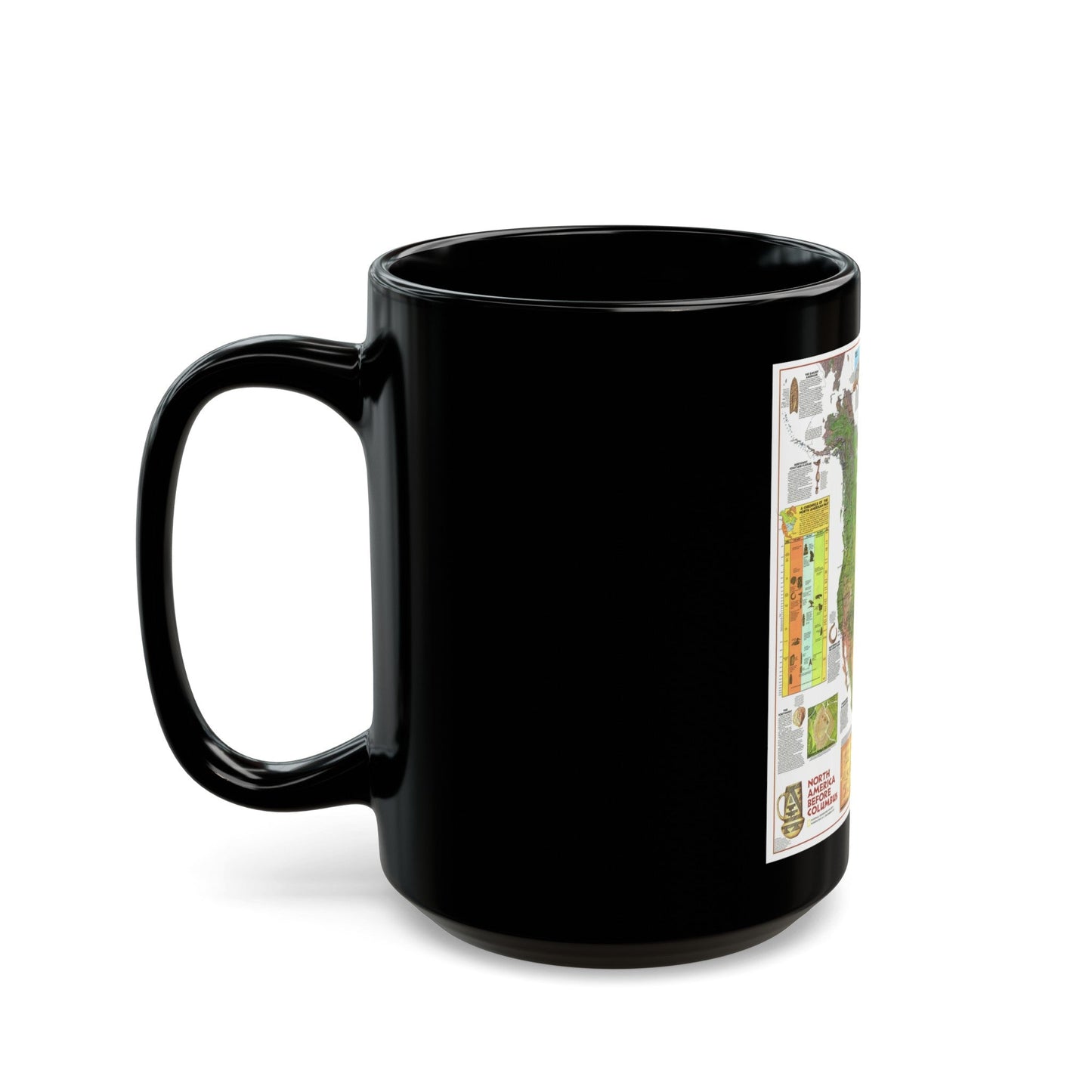 North America - Before Columbus (1972) (Map) Black Coffee Mug-The Sticker Space