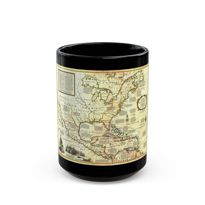 North America - Colonization and Trade (1977) (Map) Black Coffee Mug-15oz-The Sticker Space