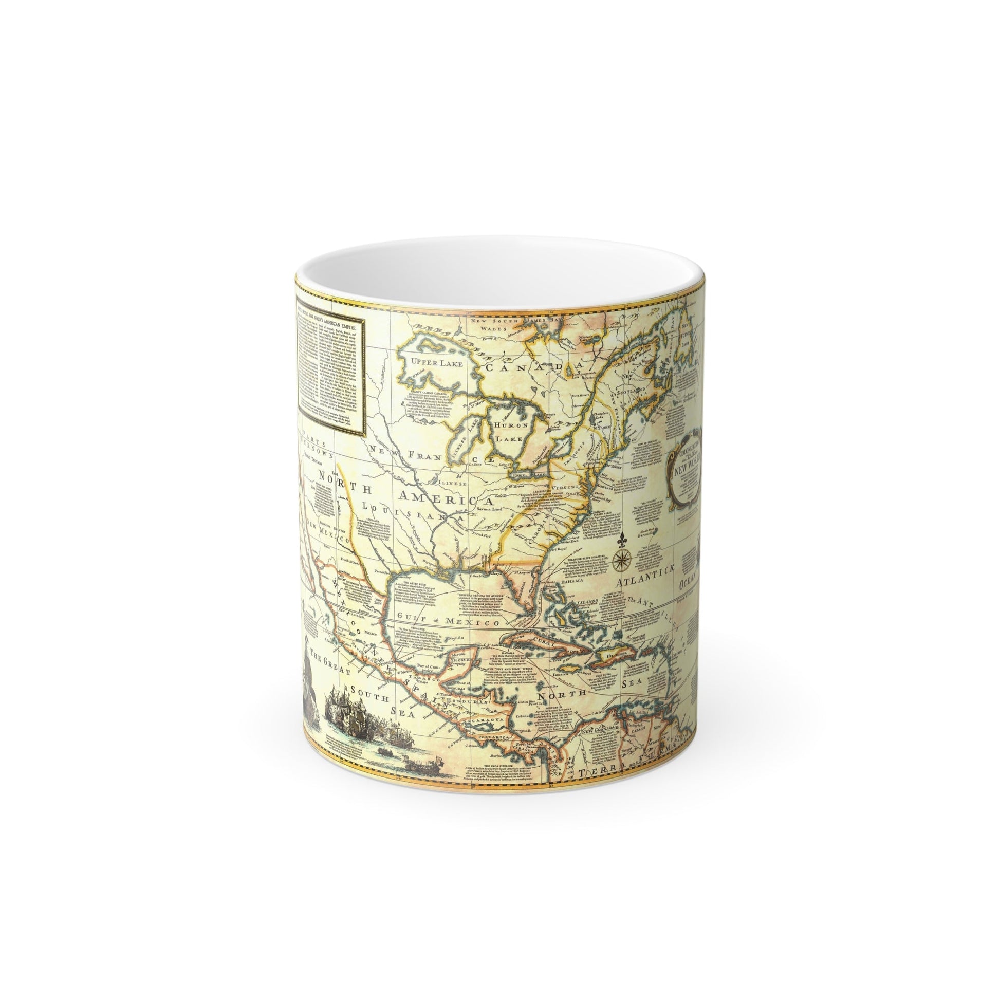 North America - Colonization and Trade (1977) (Map) Color Changing Mug 11oz-11oz-The Sticker Space