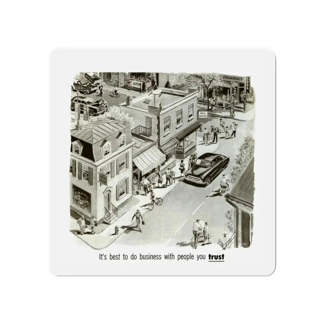 North America Companies ad, Collier's, September 13, 1952 (Magazine Illustration) Refrigerator Magnet 5 Inch - The Sticker Space