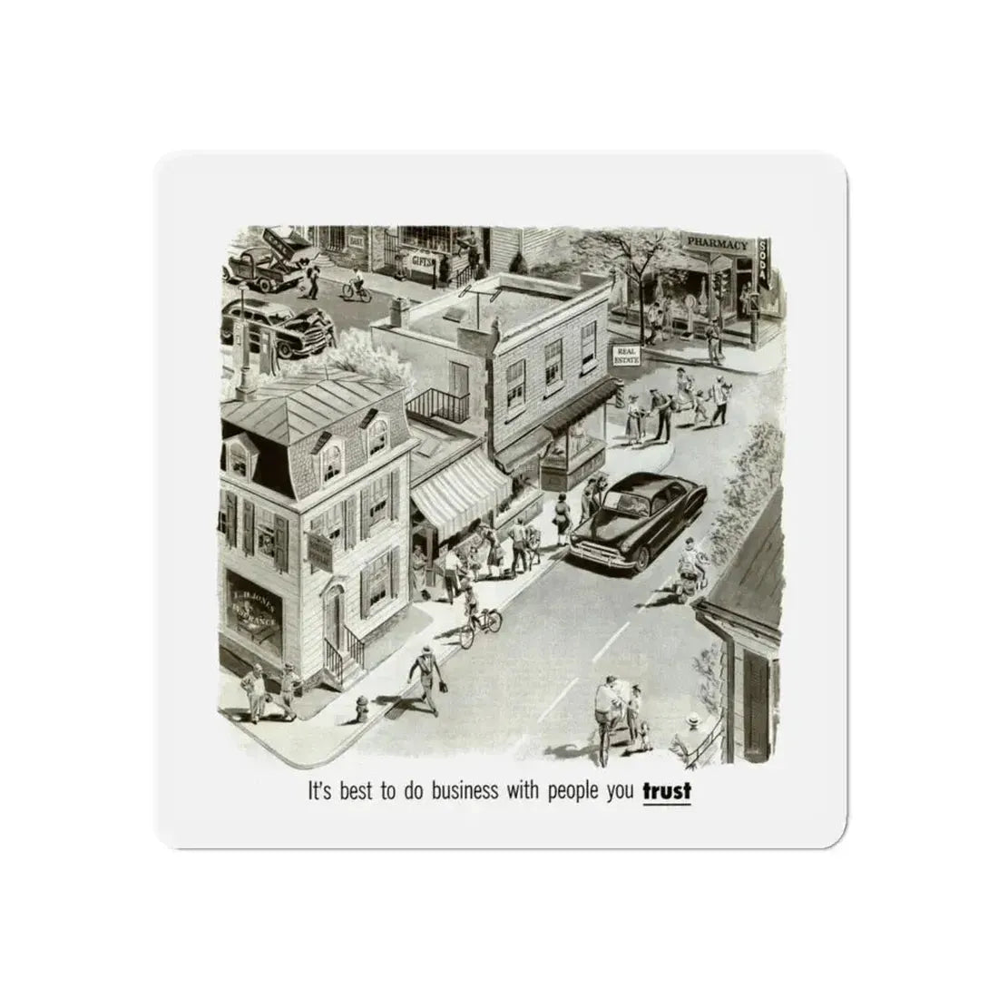 North America Companies ad, Collier's, September 13, 1952 (Magazine Illustration) Refrigerator Magnet 6 Inch - The Sticker Space