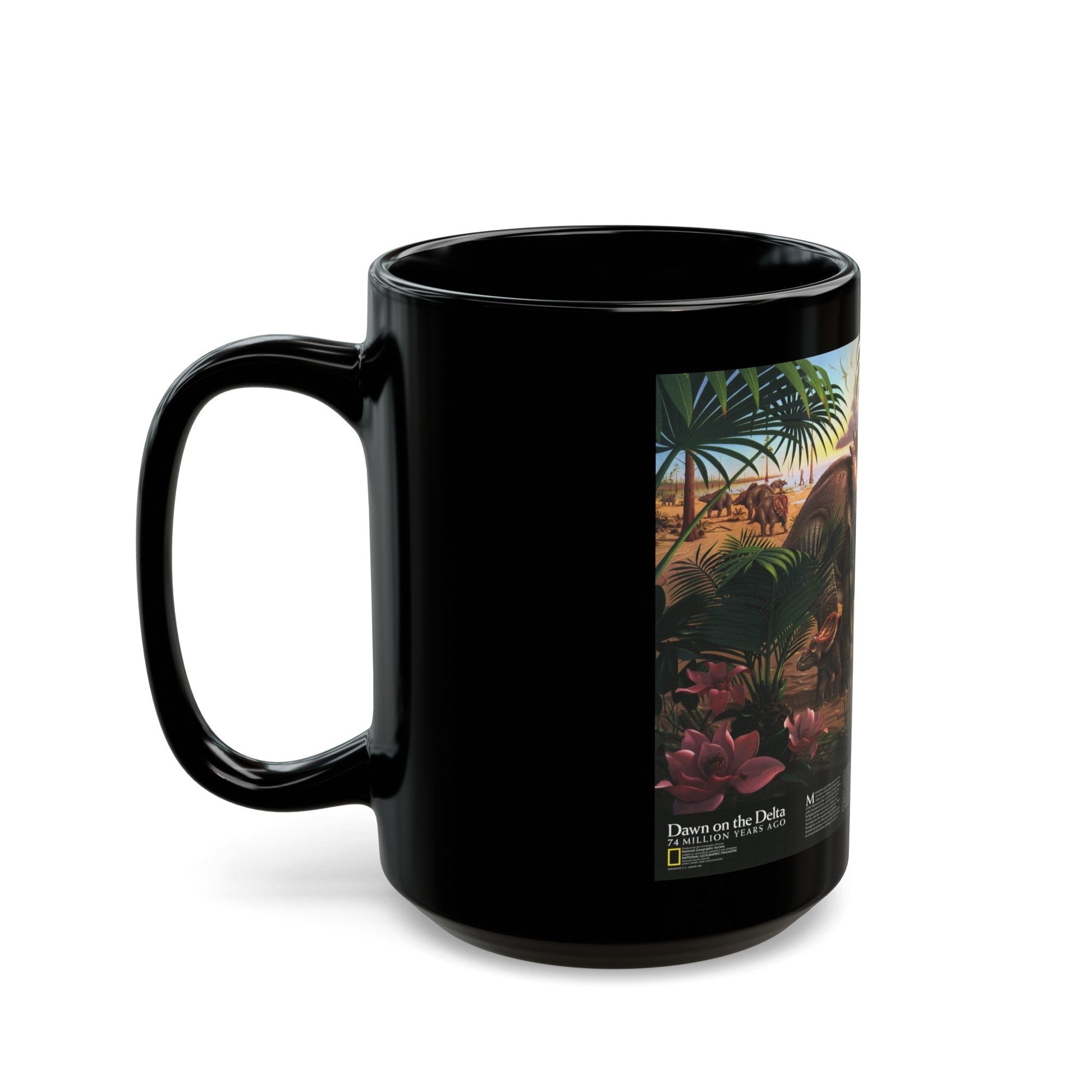 North America - Dawn on the Delta- 74mya (1993) (Map) Black Coffee Mug-The Sticker Space