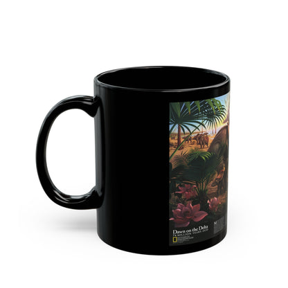 North America - Dawn on the Delta- 74mya (1993) (Map) Black Coffee Mug-The Sticker Space