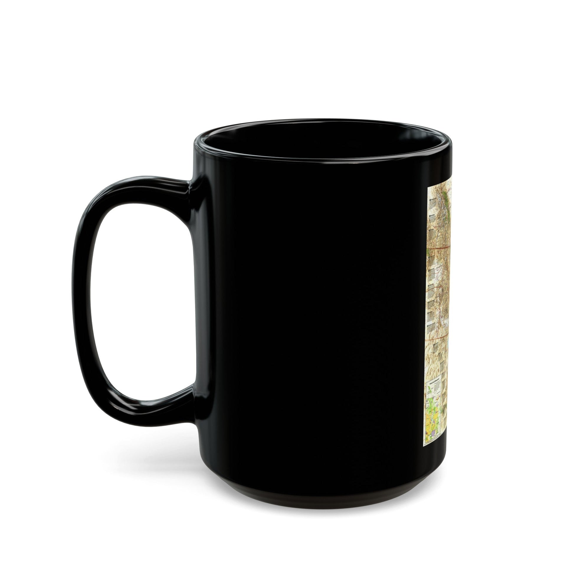 North America - Heart of the Rockies (1995) (Map) Black Coffee Mug-The Sticker Space