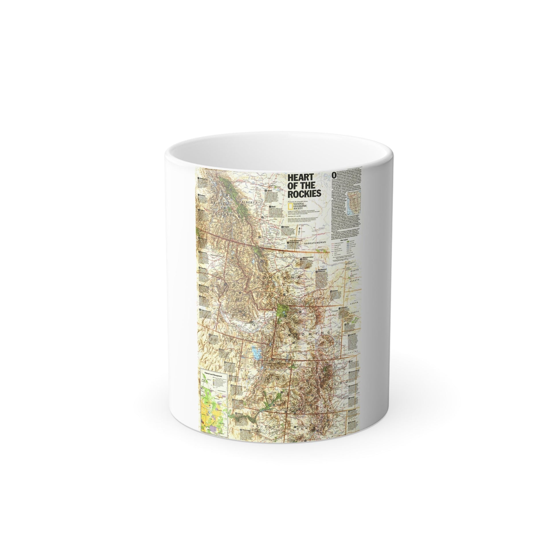 North America - Heart of the Rockies (1995) (Map) Color Changing Mug 11oz-11oz-The Sticker Space