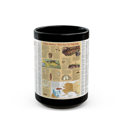 North America - Indian America - What You Can Visit Today (1991) (Map) Black Coffee Mug-15oz-The Sticker Space