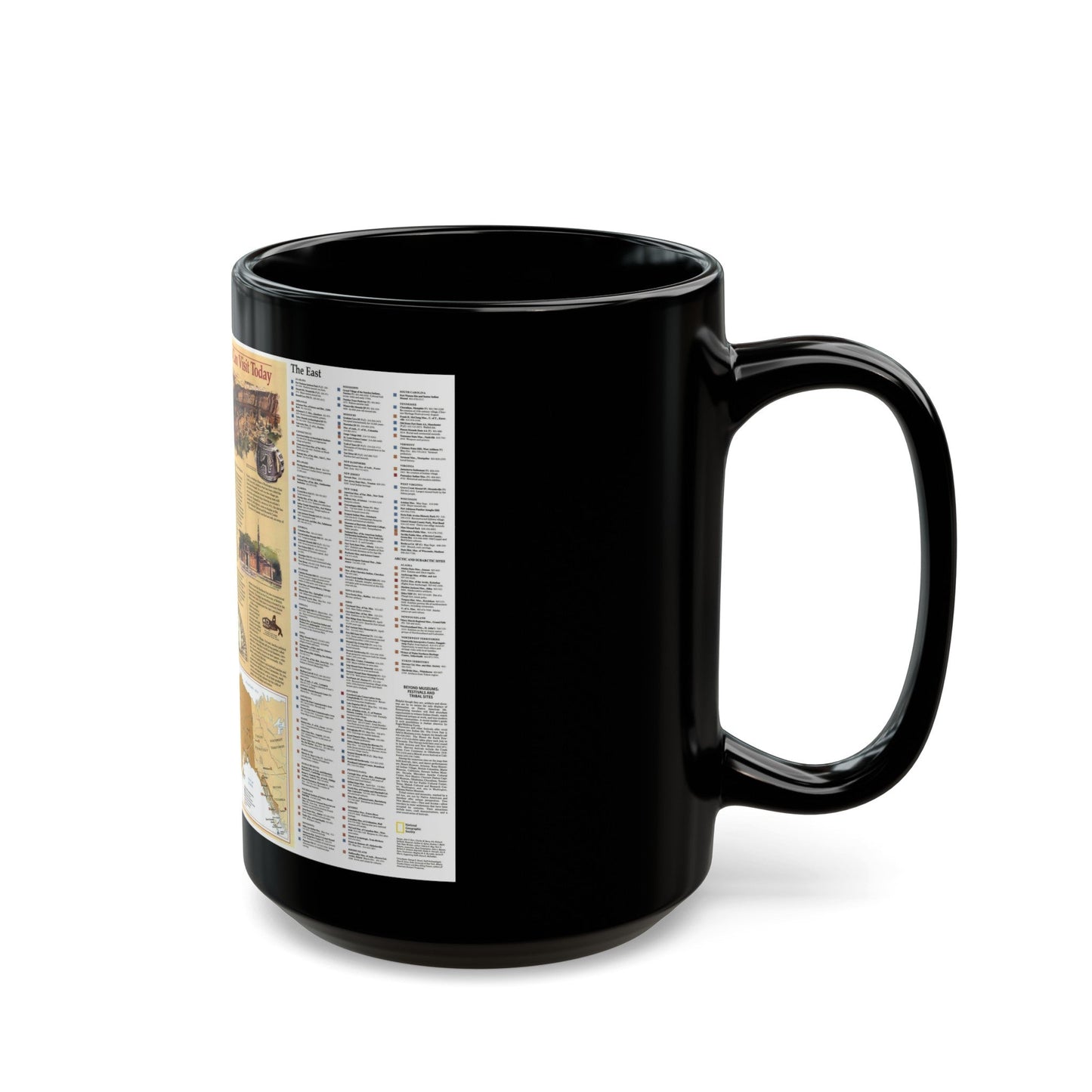 North America - Indian America - What You Can Visit Today (1991) (Map) Black Coffee Mug-The Sticker Space