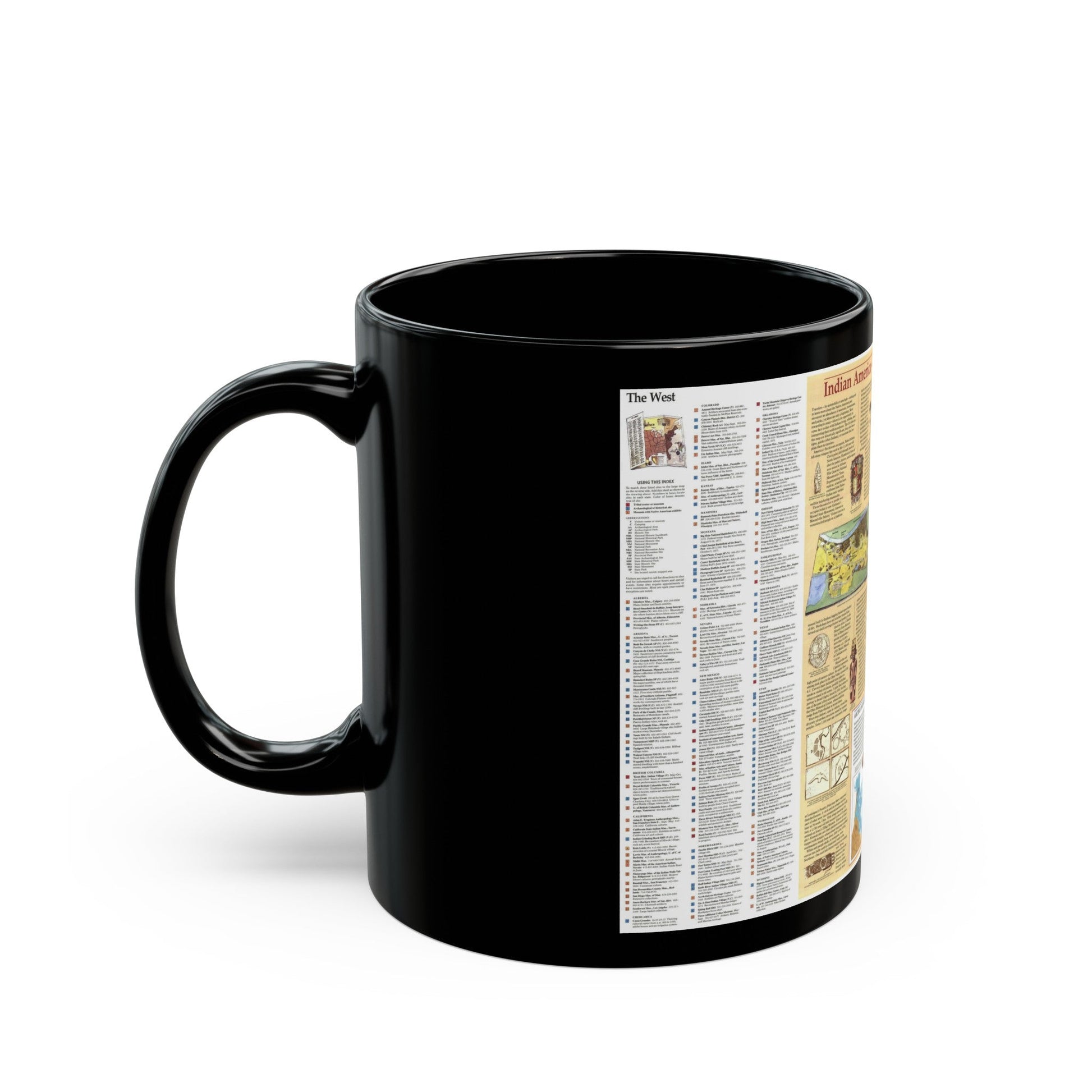 North America - Indian America - What You Can Visit Today (1991) (Map) Black Coffee Mug-The Sticker Space